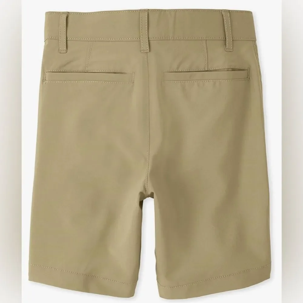 New The Children's Place Boys Uniform Quick Dry Chino Shorts Khaki Tan Size 8